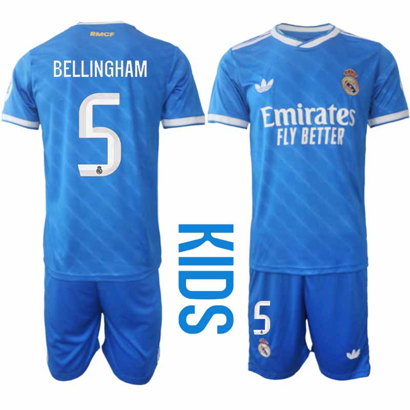 Billiga Fotbollströjor Jude Bellingham #5 Real Madrid Barn Tredjeställ 2025-26 Set