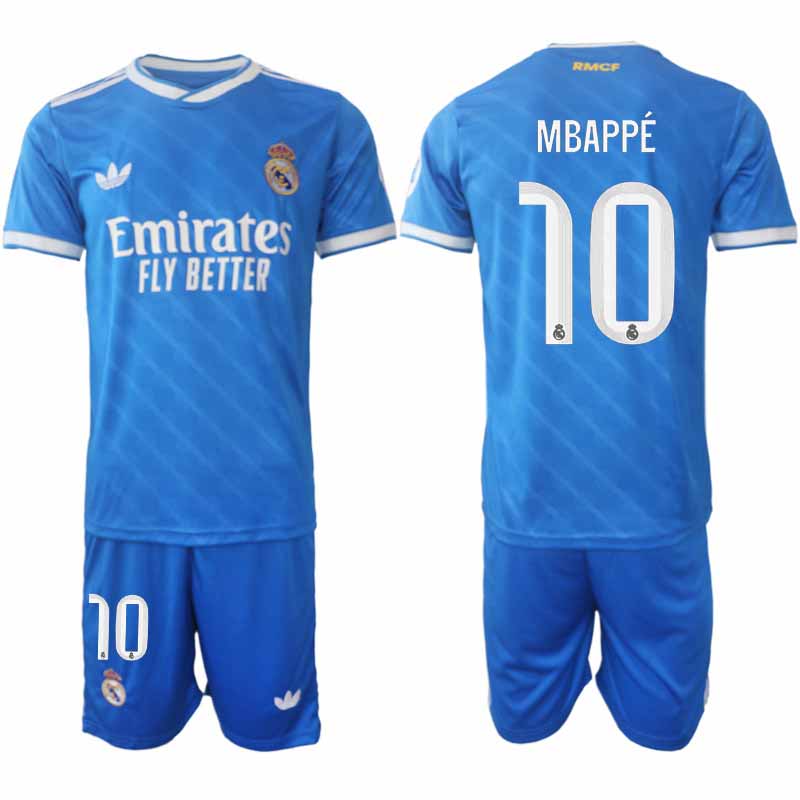 Fotbollströja med namn Kylian Mbappé #10 Real Madrid Herr Tredjeställ 2025-26 Tröja + Shorts