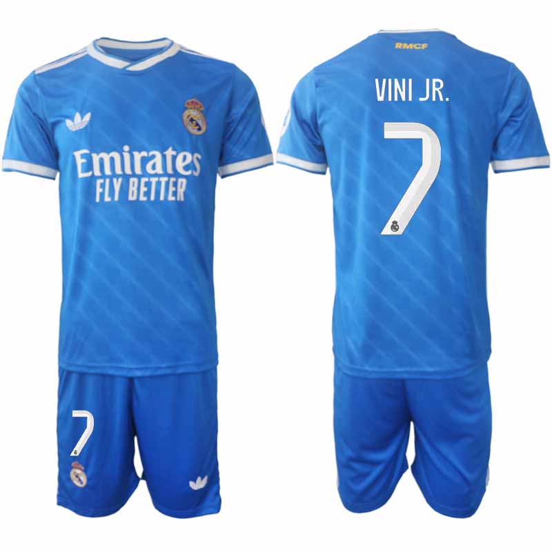 Fotbollströja med namn Vinicius Junior #7 Real Madrid Herr Tredjeställ 2025-26 Tröja + Shorts