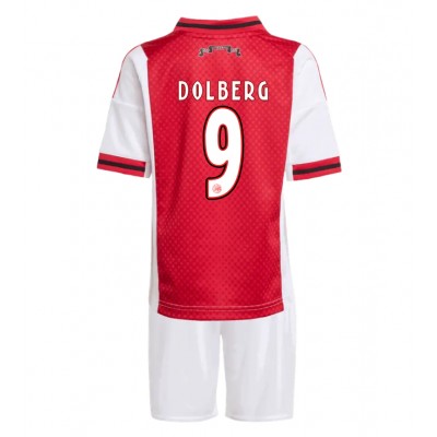 Barn Fotbollsställ Ajax Hemmatröja 2025/26 Kasper Dolberg 9