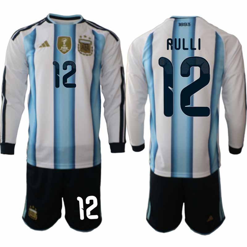 Argentina VM 2026 Hemmaställ Herr Gerónimo Rulli #12 Långärmad Matchtröja + Shorts