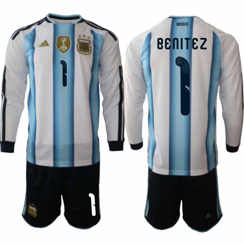 Argentina VM 2026 Hemmaställ Herr Walter Benítez #1 Långärmad Matchtröja + Shorts