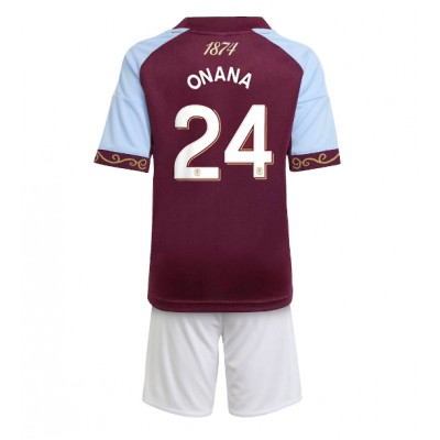 Köpa Barn Fotbollsset Aston Villa Hemmatröja 2025/26 Amadou Onana 24