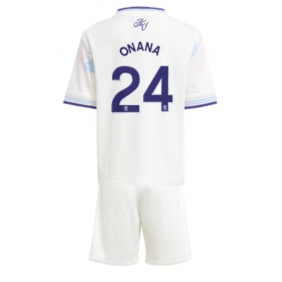 Köpa Barn Fotbollsset Aston Villa Tredjetröja 2025/26 Amadou Onana 24