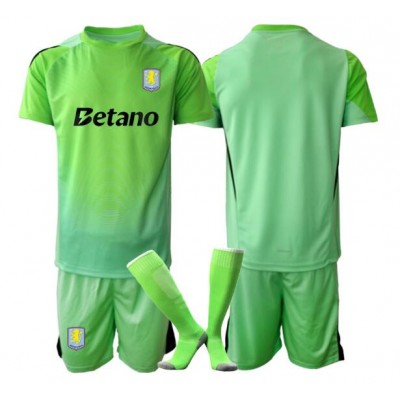 Aston Villa Målvaktströja Barn 2025/26 Borta Grön Kortärmad med Shorts