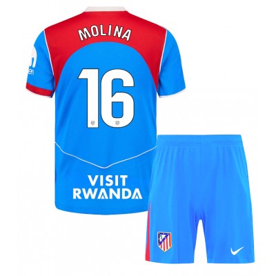 Fotbollsset Barn Atlético Madrid Tredjeställ 2025/26 Nahuel Molina 16