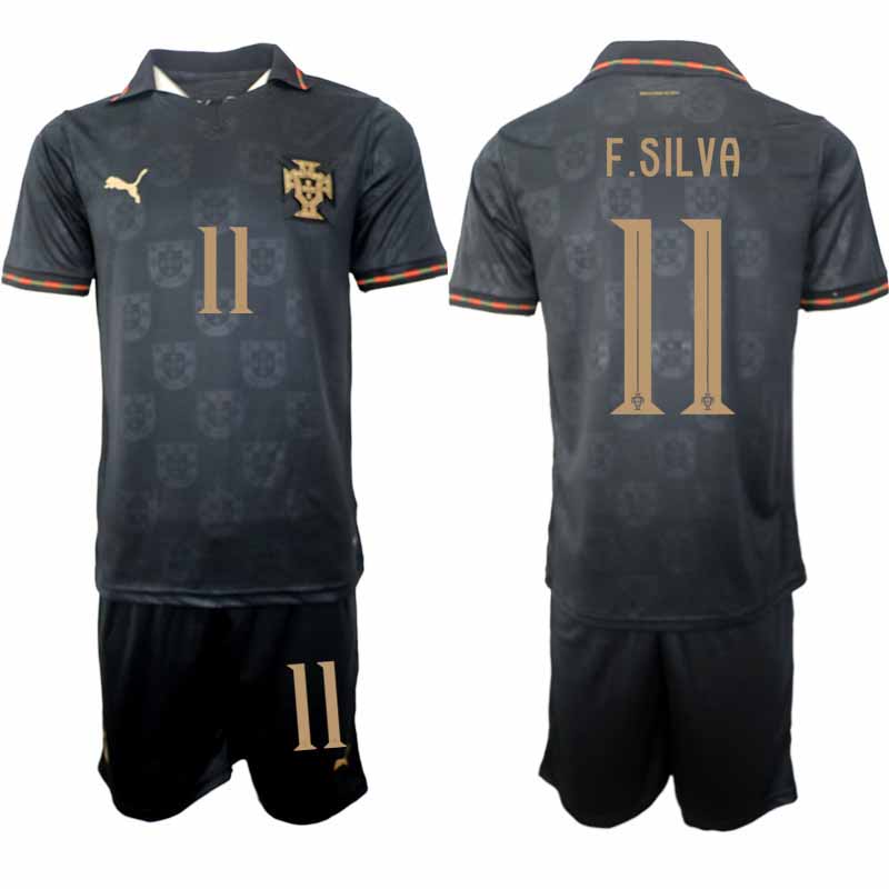 Billiga Fotbollströjor Portugal 2025-2026 F. Silva #11 Eusebio Special Edition Herr