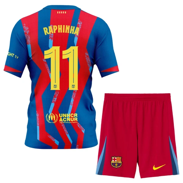 Billiga Fotbollströjor FC Barcelona Fjärdetröja 2025–26 Raphinha Belloli #11 Kortärmad Shorts