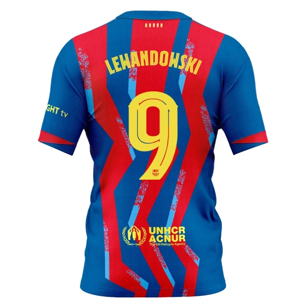 Billiga Fotbollströja FC Barcelona 2025–26 Fjärdetröja Robert Lewandowski #9 Herr Kortärmad