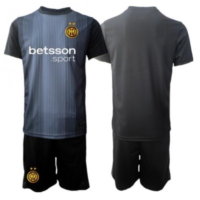 Inter Milan Hemma 2025-26 Barn Målvaktsställ Svart Fotbollströjor Kit