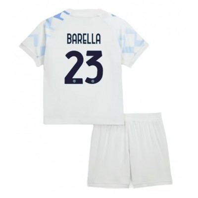 Fotbollsset Barn Inter Milan 2025/26 Bortatröja Nicolò Barella 23