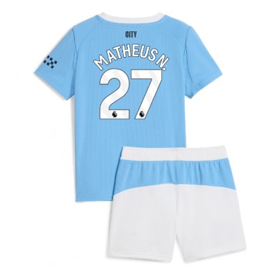 Manchester City Hemmatröja 2025/26 Matheus Nunes #27 Barn Fotbollströja Kit