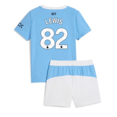 Fotbollsset Barn Manchester City Hemmaställ 2025/26 Rico Lewis 82