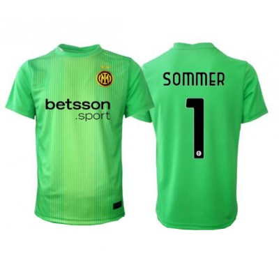 Inter Milan Tredje 2025-26 Yann Sommer #1 Målvaktströja Grön Kortärmad