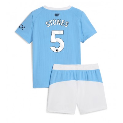 Manchester City tröja 2025/26 Hemma John Stones #5 Barn Fotbollsset