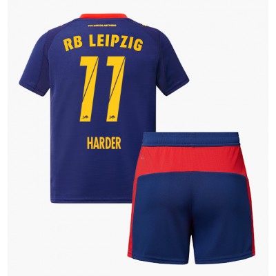 Fotbollskläder RB Leipzig 2025/26 Bortatröja Barn Set Conrad Harder 11
