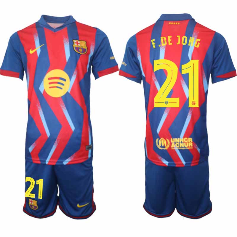 FC Barcelona 2025/26 Frenkie de Jong #21 Fjärdetröja Herr Kortärmad shorts
