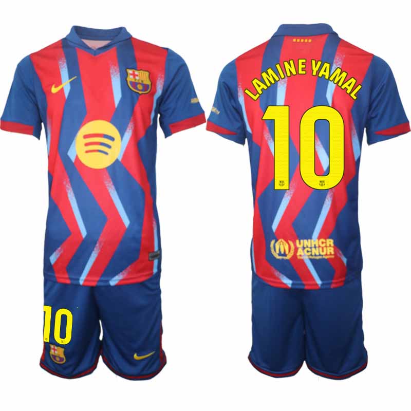 FC Barcelona Fotbollströja Lamine Yamal #10 Fjärdetröja 2025/26 Herr Tröja & Shorts