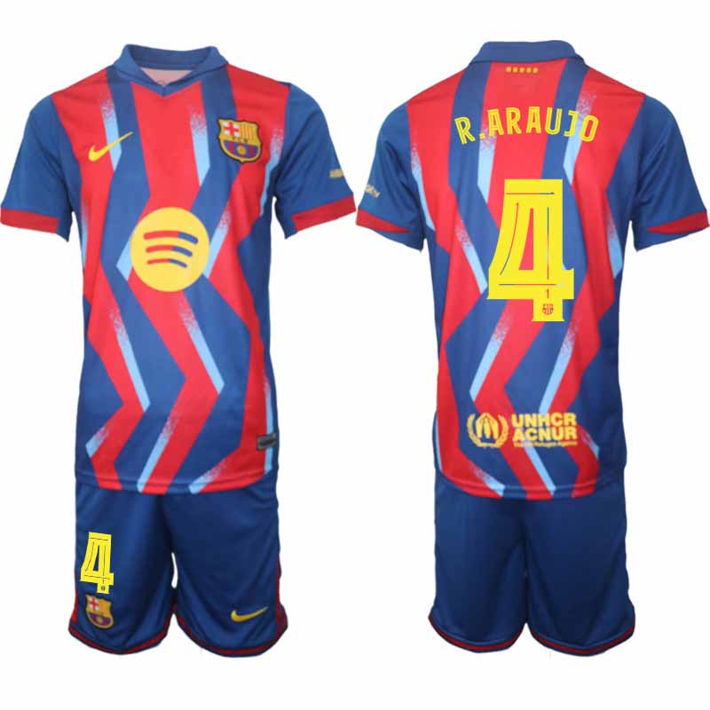 FC Barcelona 2025/26 Ronald Araujo #4 Fjärdetröja Herr Kortärmad shorts