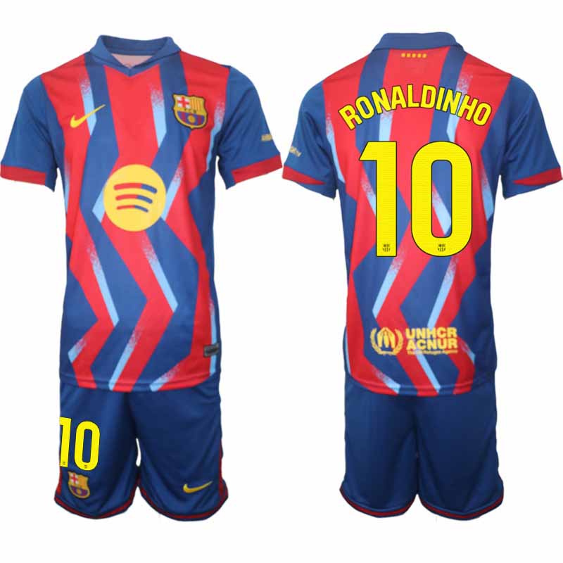 Billiga Fotbollströjor FC Barcelona Ronaldinho #10 Fjärdetröja 2025/26 Herr Fotbollsställ – Tröja & Shorts