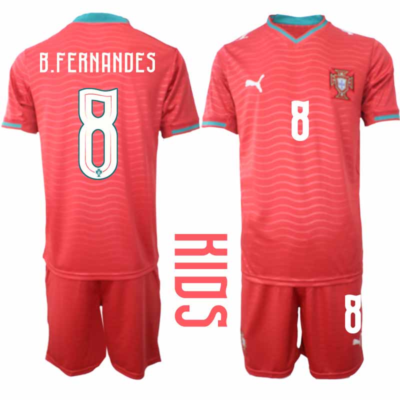Portugal Fotbollströja VM 2026 Bruno Fernandes #8 Hemma Barn