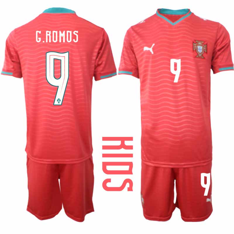 Portugal Fotbollströja VM 2026 Gonçalo Ramos #9 Hemma Barn