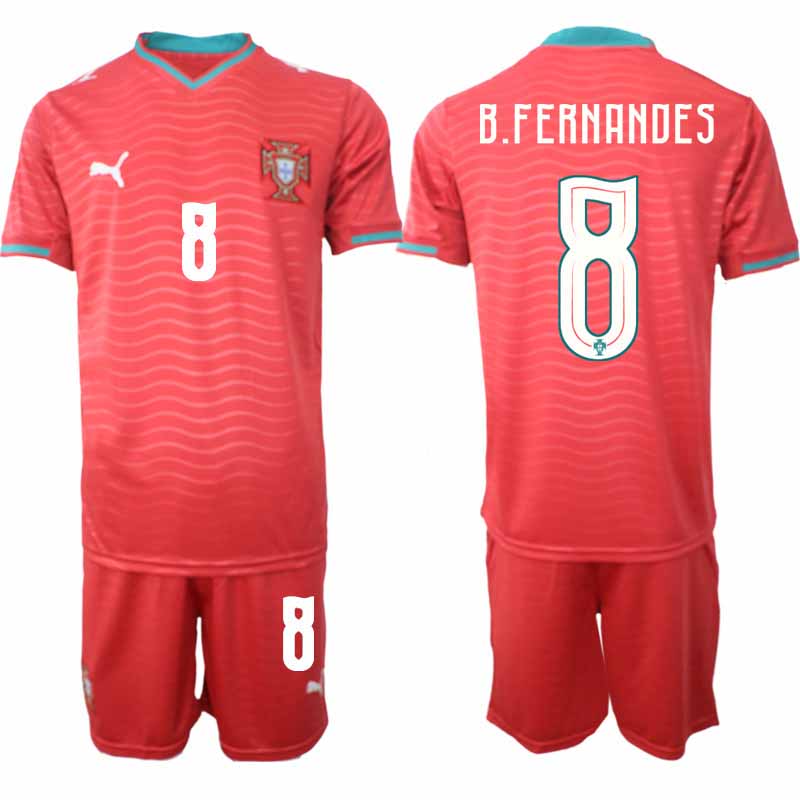 Portugal tröja VM 2026 Hemma Bruno Fernandes #8 Herr Fotbollsställ