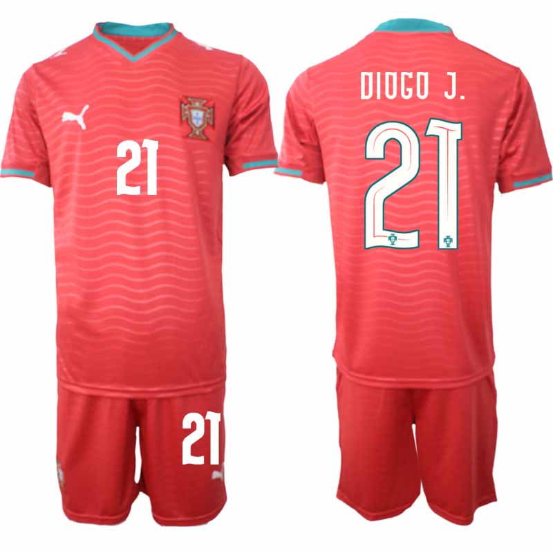 Herr Fotbollströja Kit Portugal Hemmaställ VM 2026 Diogo Jota 21