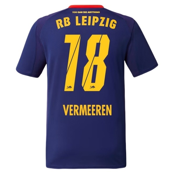 RB Leipzig Bortatröja 2025/26 Arthur Vermeeren #18 Herr Kortärmad Matchtröja