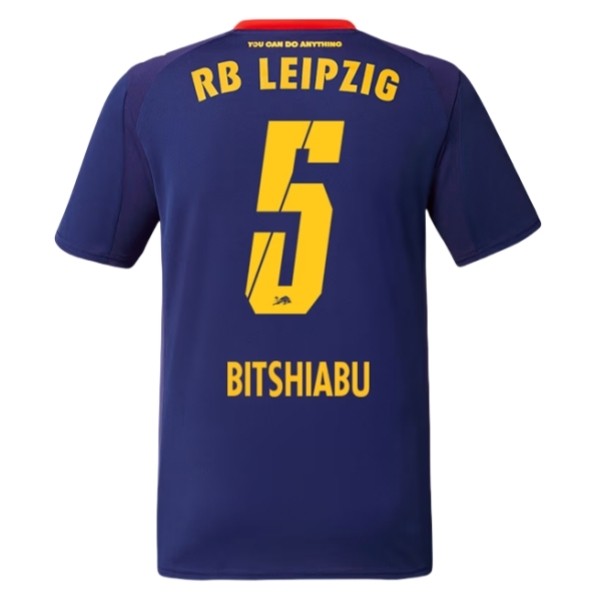 RB Leipzig Bortatröja 2025/26 El Chadaille Bitshiabu #5 Herr Kortärmad Matchtröja