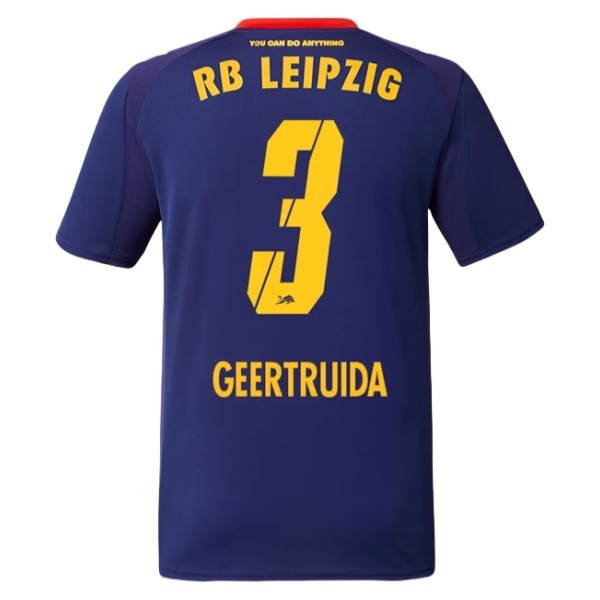 RB Leipzig Bortatröja 2025/26 Lutsharel Geertruida #3 Herr Kortärmad Matchtröja