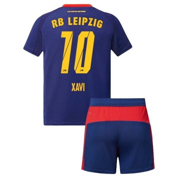 Billiga Fotbollströjor Barn RB Leipzig Xavi Simons #10 Bortatröja 2025/26 Fotbollsset