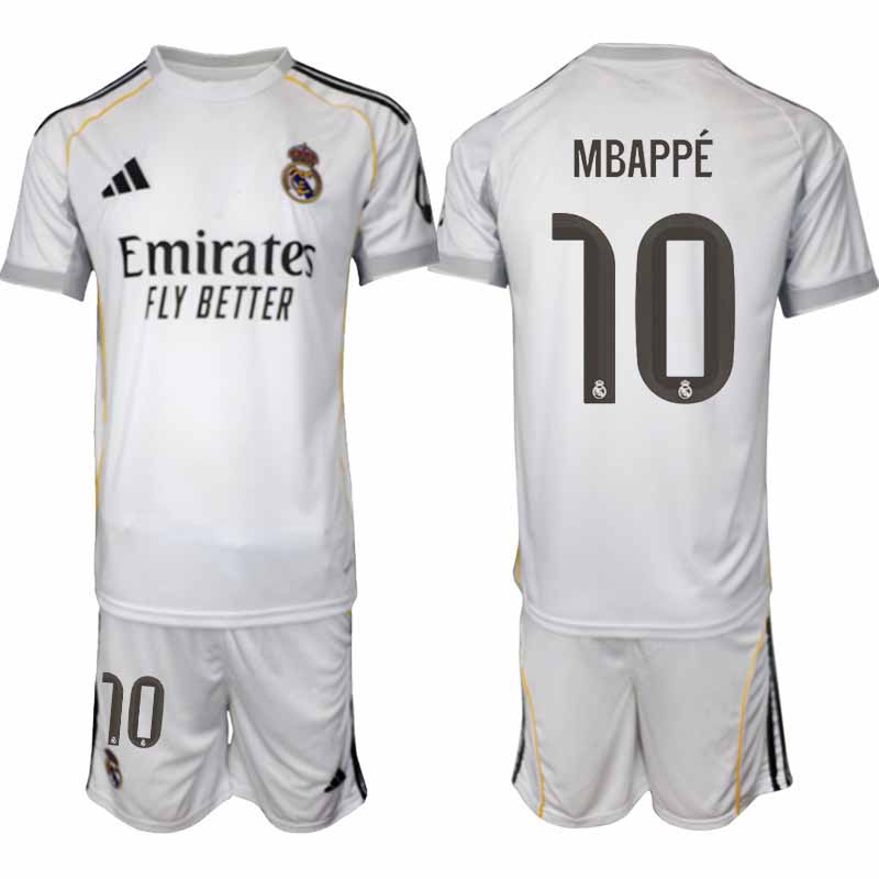 Real Madrid Hemmaställ 2025/26 Kylian Mbappé #10 Herr Matchställ
