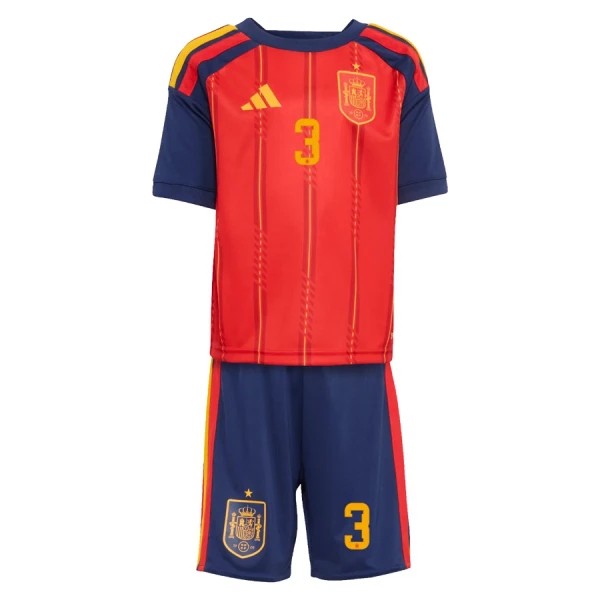 Spanien VM 2026 Hemmaställ Barn – Robin Le Normand #3 Kortärmad Tröja + Shorts