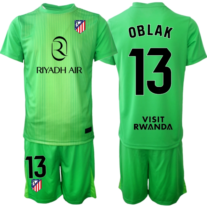 Atlético Madrid Målvaktsställ 2025/26 Herr – Jan Oblak #13 Grön Målvaktströja + Shorts