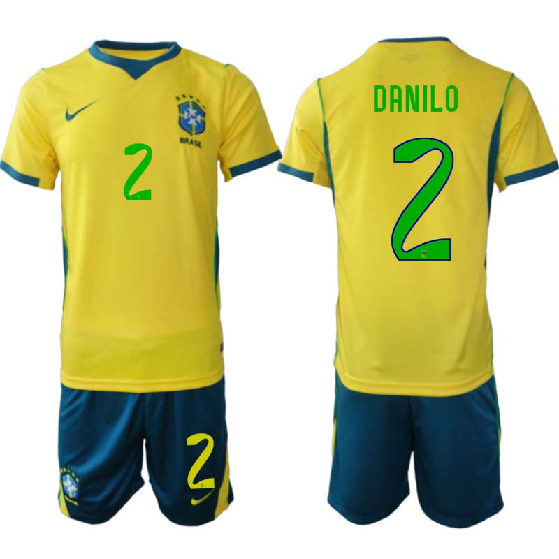 Brasilien Hemmatröja VM 2026 Danilo #2 Herr – Kortärmad + Shorts
