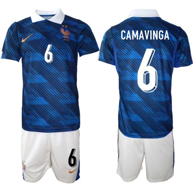Frankrike Hemma VM 2026 Eduardo Camavinga #6 Herr – Fotbollströjor + Shorts