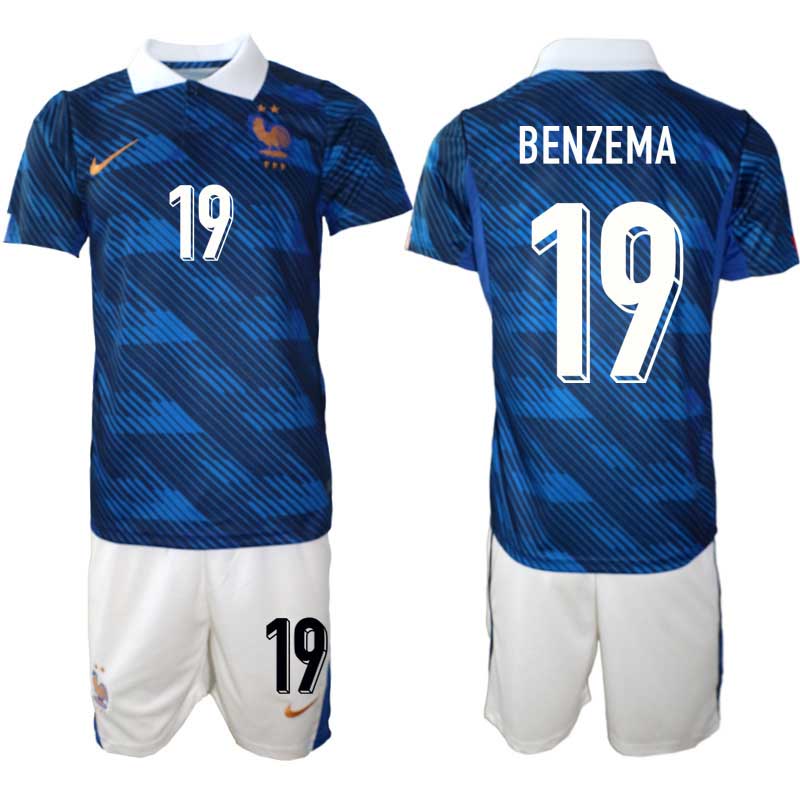 Frankrike Hemma VM 2026 Karim Benzema #19 Herr – Fotbollströjor + Shorts