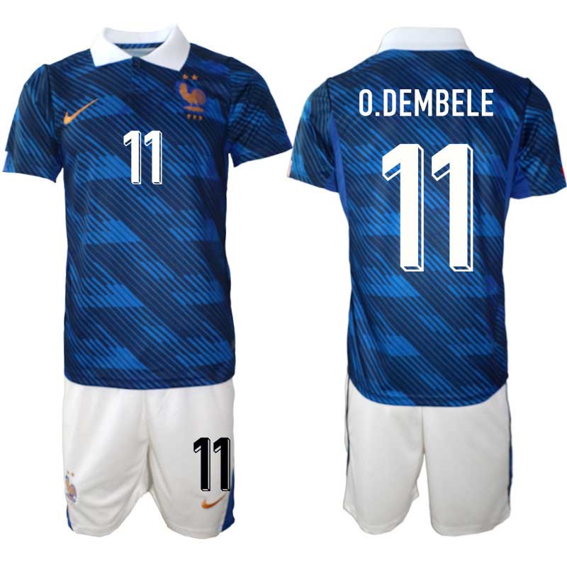 Frankrike Hemma VM 2026 Ousmane Dembélé #11 Herr – Fotbollströjor + Shorts
