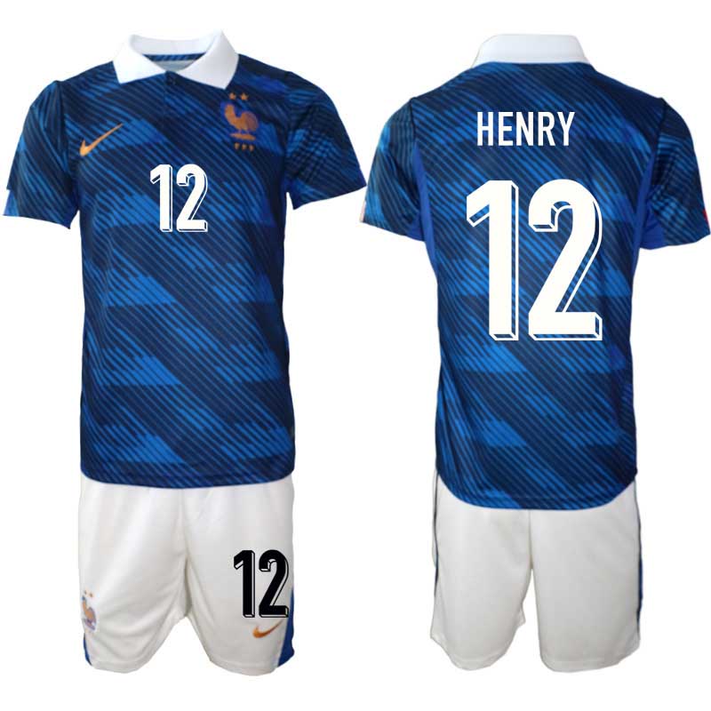 Frankrike Hemma VM 2026 Thierry Henry #12 Herr – Fotbollströjor + Shorts