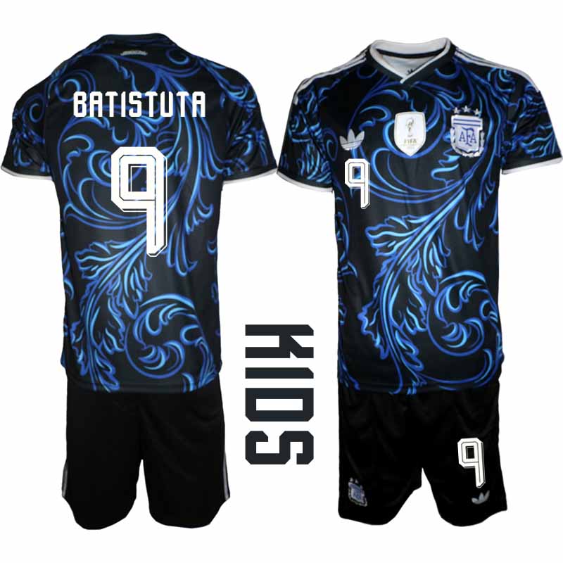 Argentina VM 2026 Borta Barn – Gabriel Batistuta #9 matchtröja och Shorts Set