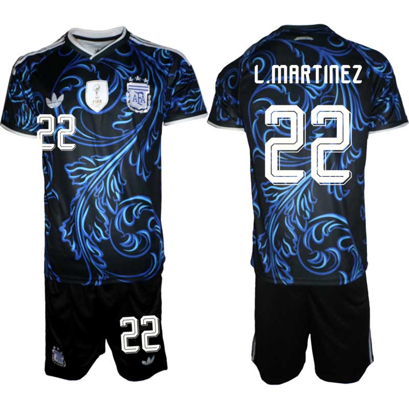 Argentina VM 2026 Borta Herr – Lautaro Martínez #22 matchtröja och Shorts Set