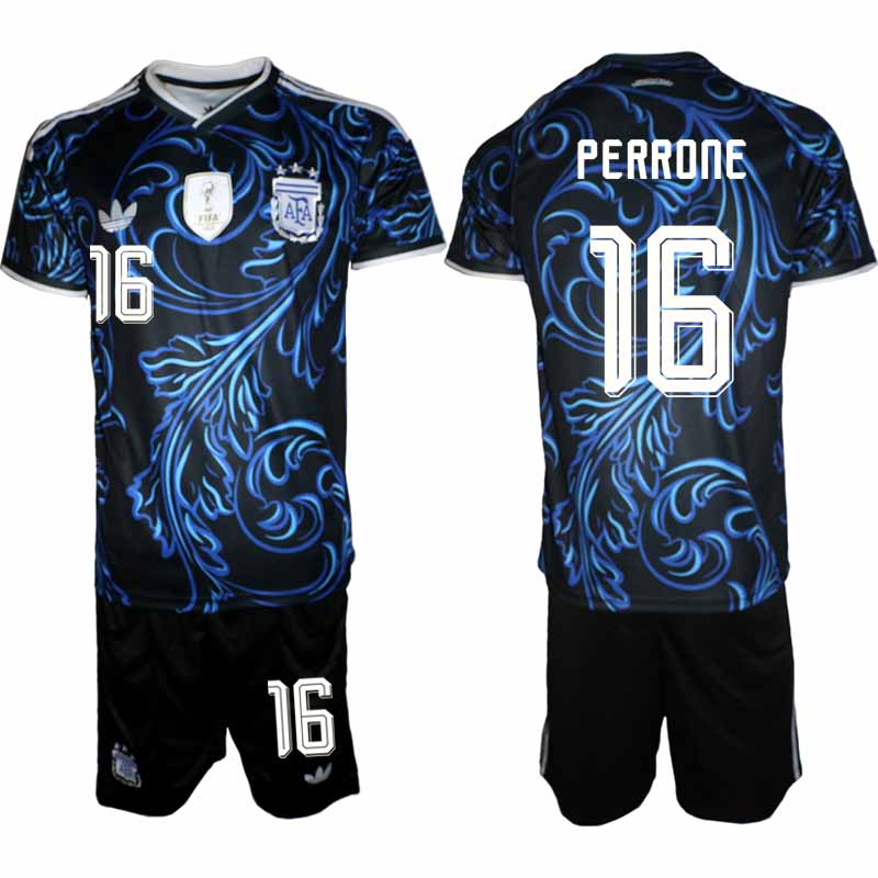 Argentina VM 2026 Borta Herr – Máximo Perrone #16 matchtröja och Shorts Set