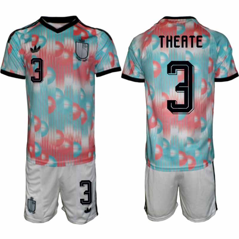 Belgien VM 2026 Borta Herr – Arthur Theate #3 matchtröja och Shorts Set