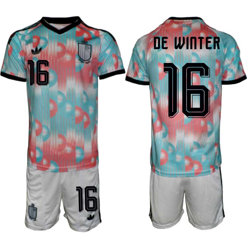 Belgien VM 2026 Borta Herr – Koni De Winter #16 matchtröja och Shorts Set
