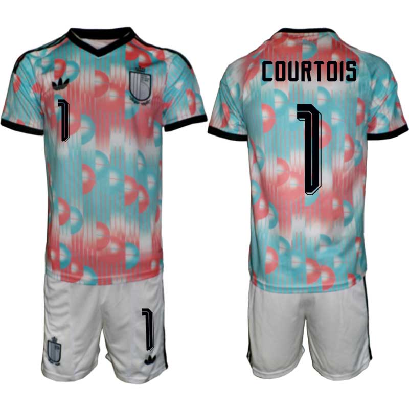 Belgien VM 2026 Borta Herr – Thibaut Courtois #1 matchtröja och Shorts Set
