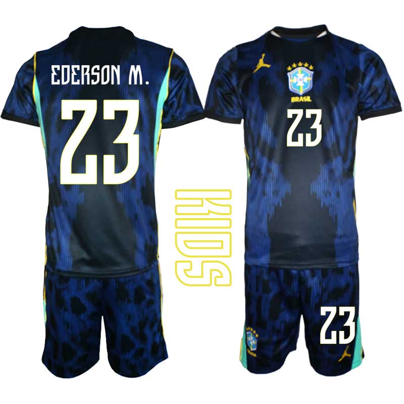 Brasilien Bortatröja VM 2026 Barn – Ederson Moraes #23 matchtröja