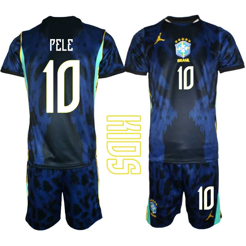 Brasilien Bortatröja VM 2026 Barn – Pelé #10 matchtröja