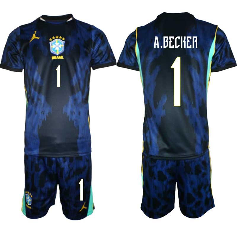 Brasilien Bortatröja VM 2026 Herr – Alisson Becker #1 Fotbollsset Tröja & Shorts