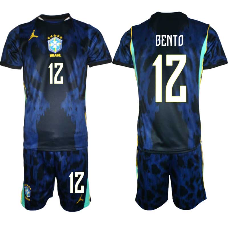 Brasilien Bortatröja VM 2026 Herr – Bento #12 Fotbollsset Tröja & Shorts